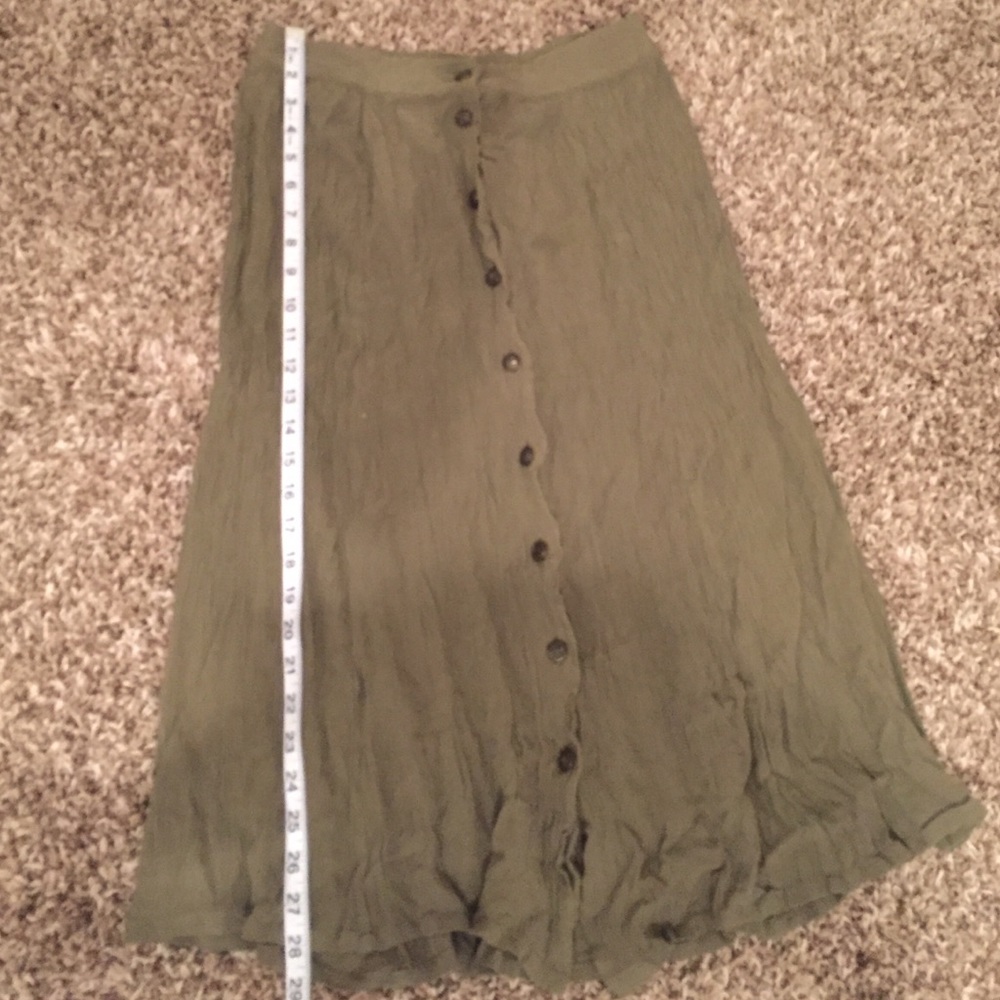 Boho button down midi skirt
